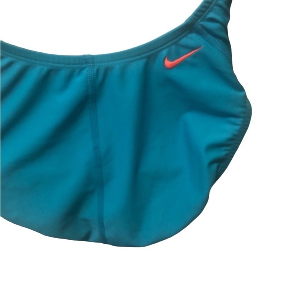 Nike Sport Swim Tank 1PC Swimsuit Sz 8 Sky Blue Pink Spell~Out Logo Racerback - Picture 7 of 8